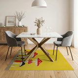 Kids Cartoon Whimsical Yellow Mushroom Area Rug
