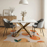 Juicy Peach Fruit Pattern Area Rug