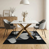 Layered Hearts Black White Area Rug