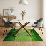 Modern Green Geometric Block Stripe Rug