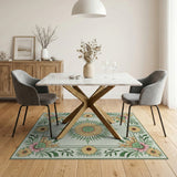 Vintage Sunflower Medallion Floral Area Rug