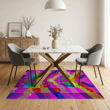 Rainbow Hearts Pop Art Area Rug