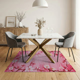 Floral Vintage Pink Cherry Blossom Floral Area Rug
