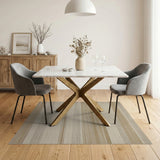 Beige Neutral Horizontal Stripe Area Rug