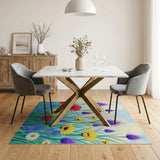 Multi-color and Patterns Vibrant Wildflower Meadow Area Rug