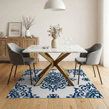 Navy Blue Traditional Persian No. 2 Area Rug