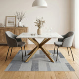 Grey Geometric Abstract Area Rug