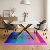 Vibrant Rainbow Gradient Stripe Area Rug
