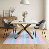 Soft Pastel Stripe Washable Area Rug