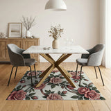 Floral Vintage Pink Vintage Blush Pink Rose Floral Area Rug