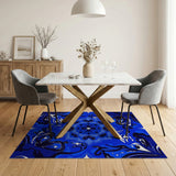 Navy Blue Mandala Starburst Area Rug