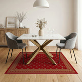 Red Gold Star Traditional Persian Area Rug