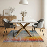 Multi-color and Patterns Vibrant Multi-Stripe Geometric Area Rug
