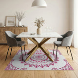 Vibrant Pink Mandala Persian Traditional Persian Area Rug