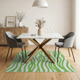 Vibrant Green Wave Abstract Area Rug