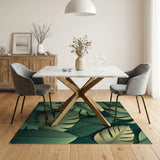 Lush Layered Monstera Leaf Green Area Rug