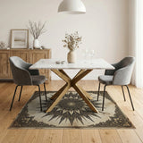 Vintage Ornate Mandala Sunburst Rug