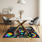 Rainbow Books and Crayons Kids Area Rug