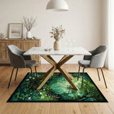 Lush Forest Daisy Path Green Area Rug