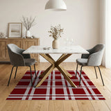 Classic Red Plaid Check Area Rug