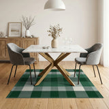 Green Gingham Plaid Farmhouse Area Rug