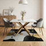 Gold Wave Abstract Area Rug
