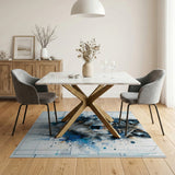 ODIKA Modern Abstract Wolf Head Washable Rug - Low Pile Non-Slip Area Rug