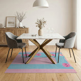 Cute Pink Smiley Faces Kids Area Rug