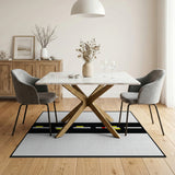 Yellow Lane Highway Geometric Area Rug
