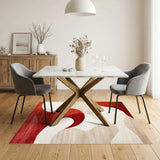 Abstract Area Red Abstract Wave Area Rug