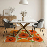 Vibrant Orange Gerbera Daisy Area Rug