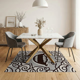 Ornate Swirling Mouth Abstract Area Rug
