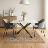 Geometric Orange Beige Area Rug