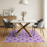 Playful Purple Winged Creatures Pink Pattern Area Rug