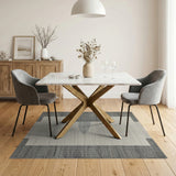 Black White Framed Geometric Area Rug