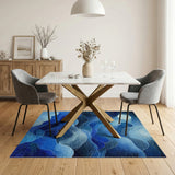 Blue Moonlit Wave Area Rug