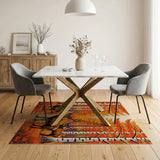 Autumn Elk Forest Path Area Rug