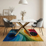 Multi-color and Patterns Vibrant Concentric Circles Multi-Color Area Rug