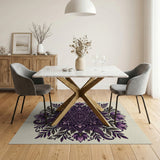 Purple Mandala Floral Boho Rug