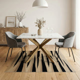 Beige Black Layered Horizon Area Rug