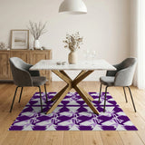 Purple Geometric Triangle Area Rug
