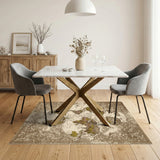 Vintage World Map Distressed Brown Area Rug