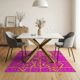 Multi-color and Patterns Geometric Modern Vibrant Pink Yellow Geometric Area Rug