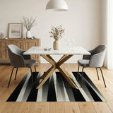 Black White Geometric Triangle Gradient Rug