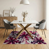 Vibrant Watercolor Pink Floral Area Rug