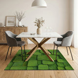 Lush Green Moss Tile Area Rug