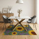 Sunflower Lavender Floral Area Rug