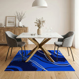 Wave Abstract Blue Wave Area Rug