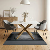 Black White Halftone Geometric Black and White Area Rug