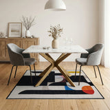 Bold Geometric Abstract Multi-Color Area Rug